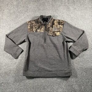 Realtree 1/4 Zip Pullover Sweater Brown Camo Hunting Men's Medium